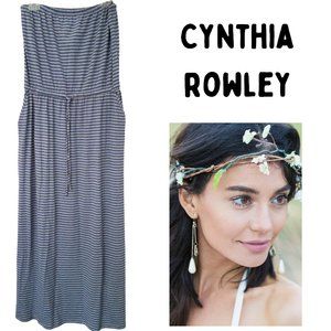 CYNTHIA ROWLEY Striped Strapless Maxi Dress With Pockets - Women's L